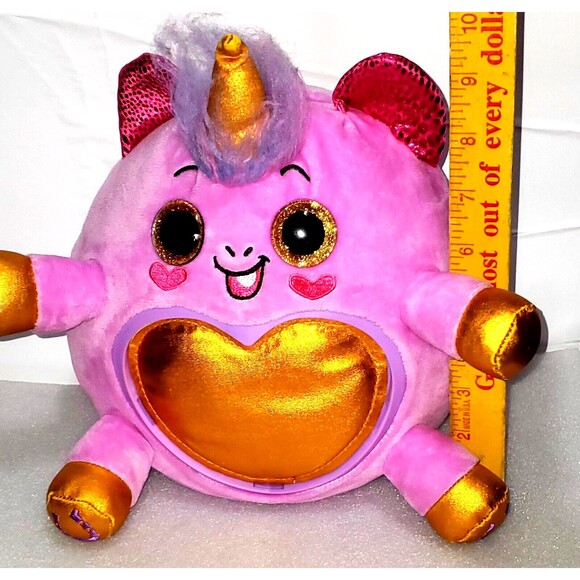Rainbocorns Gold Heart Plush – Big Glitter Eyes – Zuru Stuffed Animal - Picture 9 of 11